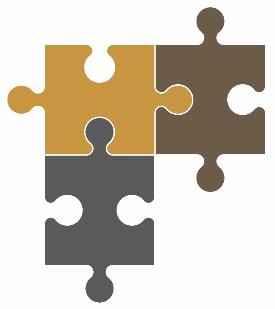 three puzzle pieces